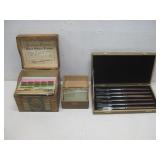 MCM Stainless Steel Cocktail Forks, Vtg Recipe Box