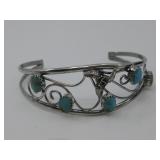 S.S Vtg. Navajo Jerry Cowboy Hallmarked Turq Cuff