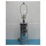 Vtg MCM Chrome Disk Table Lamp See Info