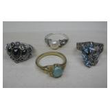 Four Rings Two Are Sterling Silver See Info