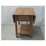Wooden Drop Side Rolling Table See Info