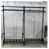 Two Garment Racks W/Shelving 37.25' x 12' x 69.5'