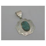 Alice Quam Zuni S.S Turq., Pendant Hallmarked