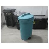 (3) Plastic Trash Bins & Stanley Storage See Info