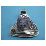 Sterling Silver Amethyst Pendant 76.96g T.W. See;