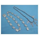 Metal Butterfly Fashion Belt & Cross Necklace