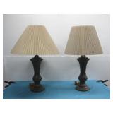 Two Art Deco Style Table Lamps 29' Power On