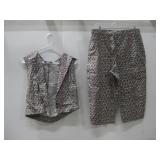 & Trousers Capri Pant & Button Up Top Set See Info