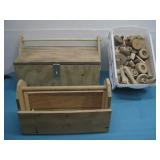 Two Wooden Tool/Storage Boxes W/Assorted Wood See