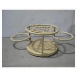 Vtg Rattan and Wicker Tiered Side Table See Info