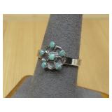 S.S Vtg. N/A Hallmarked Snake Eyes Turq Ring