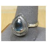 S.S Vtg. Hallmarked Blue Stone Ring