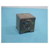 Vtg Brass Stamp Box 1.5' Tall