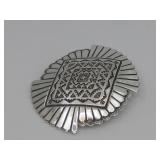 Vtg. Navajo S.S Belt Buckle 52gms T.W Hallmarked
