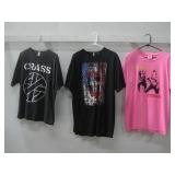3 Shirts Crass, Bred 4 War, Morbid Sz L & XL