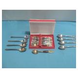 NIOB Nickel Bronze 6-Pc Goldtone Spoons W/Wood See