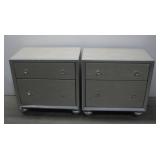 Two Faux Alligator Skin Side Tables See Info