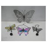 Four Metal Butterfly Outdoor Wall Decorations See
