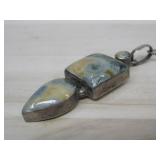 S.S. Pendant Necklace W/Italy Silvertone Necklace