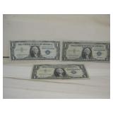 (3) 1957 One Dollar Certificates