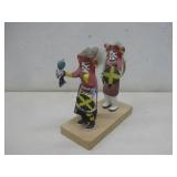 Vtg Double Wood Carved Painted Kachinas 6.25'