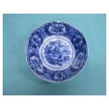 Antique Flow Blue Porcelain Bowl 5 1/8'
