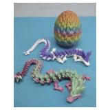 3D Printed Egg & Two Dragons 15.5'