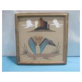 Framed Native American Sand Art 13.5' x 13.5'