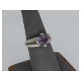 Vtg Sterling Silver Amethyst Ring Hallmarked