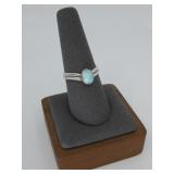 Vtg Sterling Silver Turquoise Ring Hallmarked