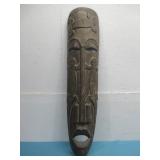 Wood Carved Tribal Mask Wall Decor 34' Tall