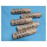 (5) Rolls Wheat Copper Cents - Total 250 Coins