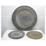 Three Vtg Pub Scene Metal Plates Wall Decor See