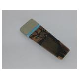 Nickel Silver Wood Turq. Motif Money Clip