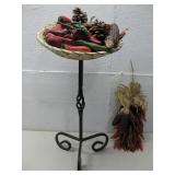 Metal Candle Stand, Chile Ristra & Decor See Info