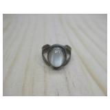 Vtg S.S. N/A Cats Eye Stone Ring Hallmarked