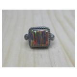 Vtg Sterling Silver N/A Opal R.T. Hallmarked Ring