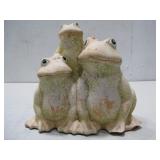 Three Ceramic Frogs Figurine See Info