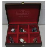 Six Various Watches In Bentley's Tea Box See Info