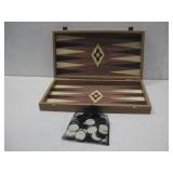 Wooden Inlaid Backgammon Set