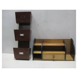 Rwo Wooden Office Organizers See Info