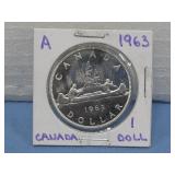 1963 UNC Canada Dollar 80% Silver