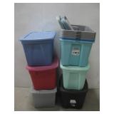 Twelve Storage Bins W/Lids See Info