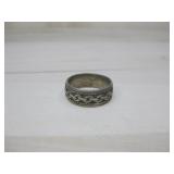 Vtg S.S. Celtic Woven Knot Band Ring Hallmarked