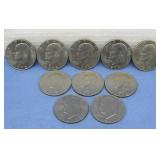 Ten Clad Eisenhower Dollar Coins