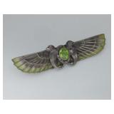 Antique .800 Silver Screen Stone Brooch 10.73g See