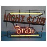 Vtg Night Club Brall Glass Tube Sign See Info