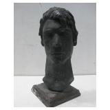 Vtg Metal Bust On Wood Base 7' x 16' See Info