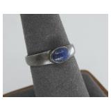 Vtg Sterling Silver Tested Lapis Lazuli Ring