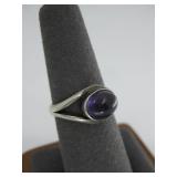 Vtg Sterling Silver Tested Amethyst Ring